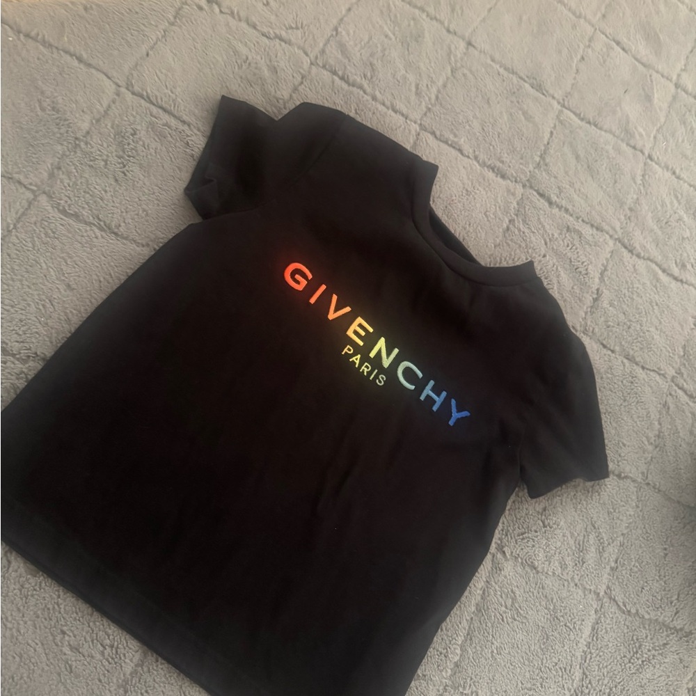 Givenchy Kids Black Tee with Colorful Logo